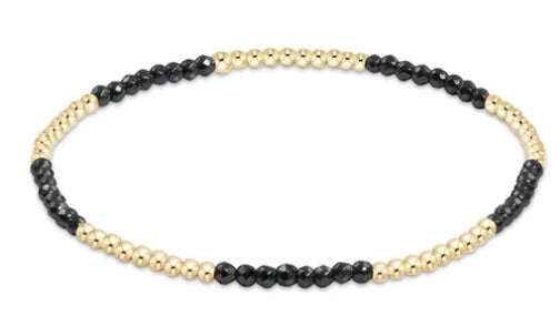 Blissful Pattern 2mm Bead Bracelet - Faceted Hematite