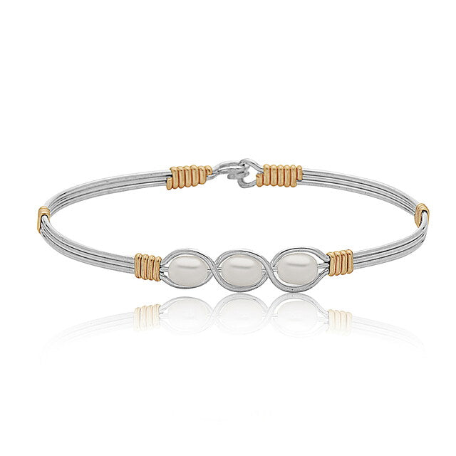 Waverly Bracelet- Sterling Silver with 14K Gold Artist Wire Wraps- 8.00