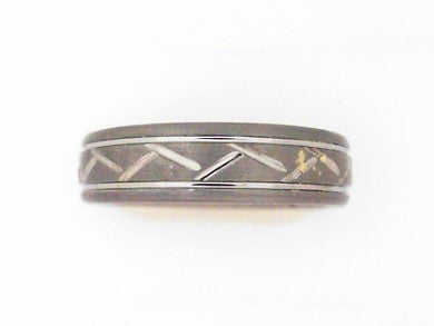6MM Tungsten Polished Band With Grooves Size 10.5