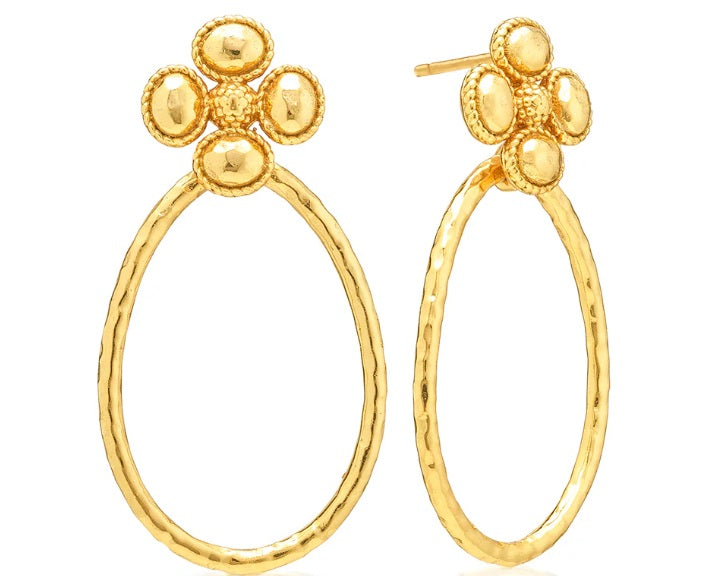 Berry Clover Teardrop Earrings