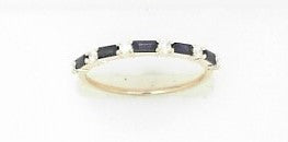 Ladies 14 Karat Yellow Gold Band With 0.33Tw Baguette Sapphires And 0.13Tw Round G/H Si2 Diamonds Size 7