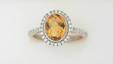 Ladies 14 Karat White Gold All Colored Jewelry With 0.05Tw Round G/H SI2 Diamonds And 1.27Tw Emerald Cut Aqua Size 6.5