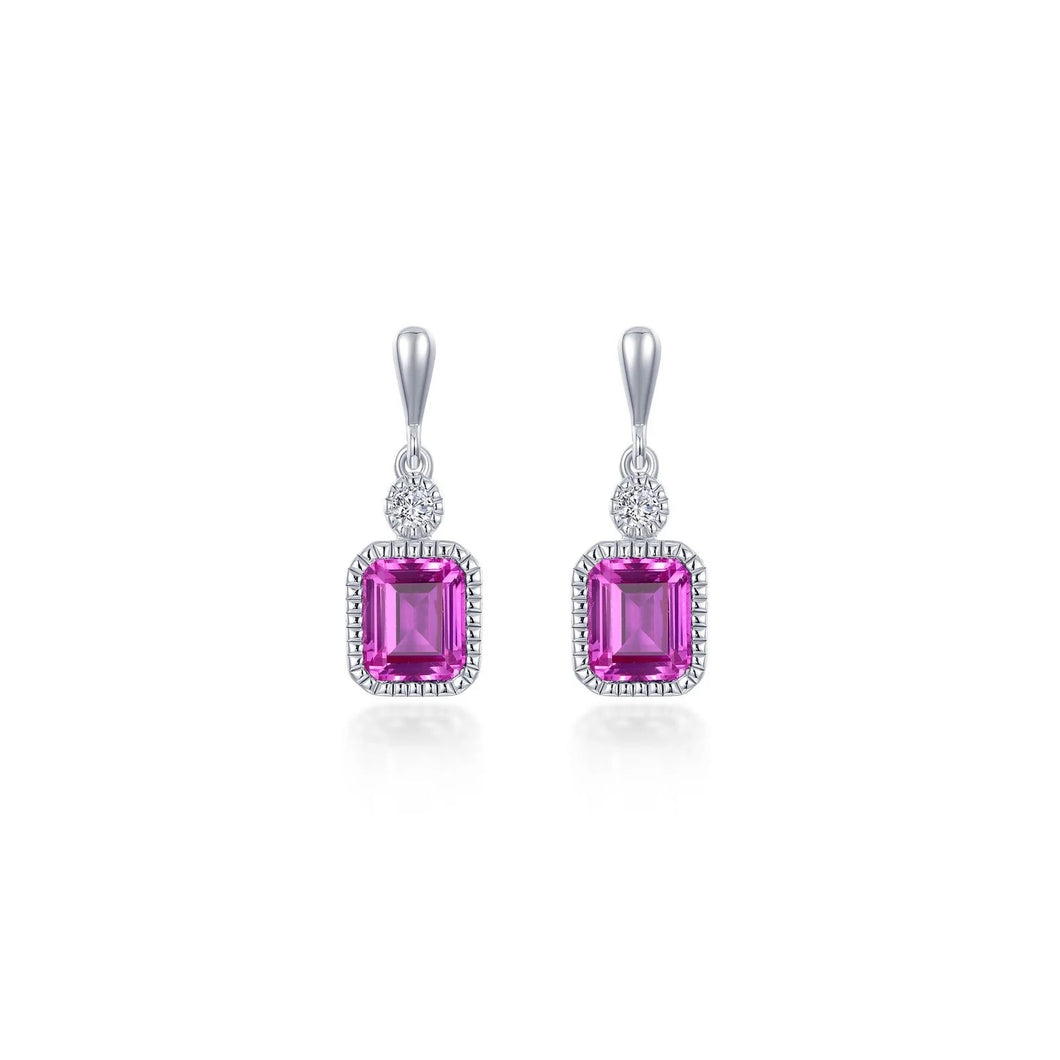 October Birthstone Earrings Sterling Silver Rhodium Plated 1.82 Ctw With Simulated Stone And Lassaire Stone