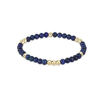 Worthy Pattern 3mm Bead Bracelet- Lapis