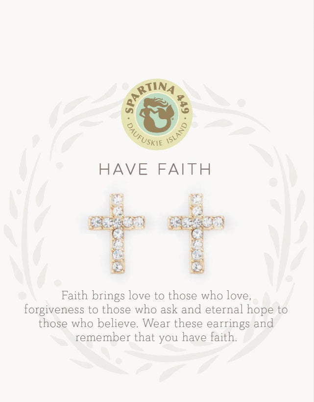 Sea La Vie Have Faith Stud Earrings