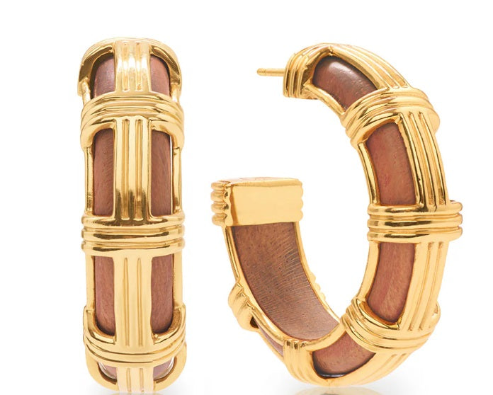 Gaia Cage Hoop Earrings - Teak