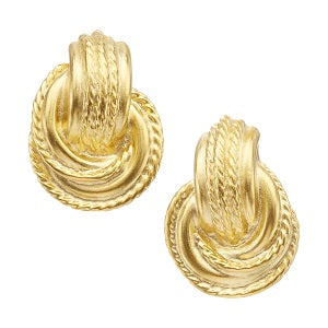 Door Knocker Stud Earrings / Triple Plated 24K Gold