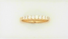 Ladies 14 Karat Yellow Gold Diamond Band With  = 0.30Tw Round G/H SI2 Diamonds Size 7