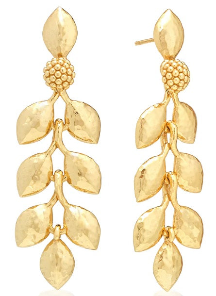 Golden Laurel Dangle Earrings