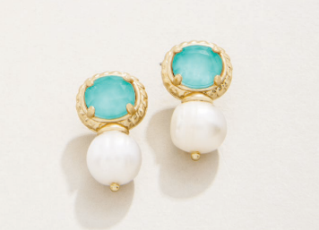 Karina Drop Earrings 30MM Sea Foam