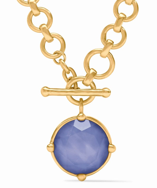 Honeybee Demi Necklace Gold- Iridescent Tanzanite Blue