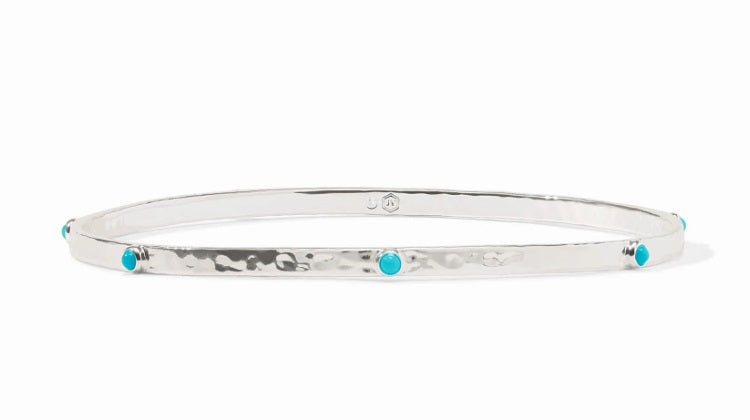 Crescent Stone Bangle- Turquoise Blue
