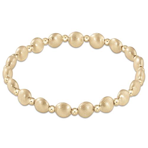 Honesty Gold Grateful Pattern 6mm Bead Bracelet