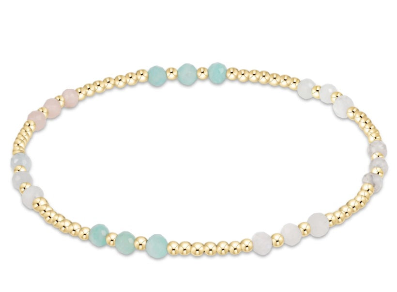 Gemstone Gold Joy Pattern 3Mm Bead Bracelet - Hot Mess Ss25