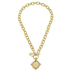 Coin Toggle Necklace - 16 Inches