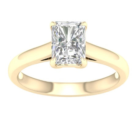 Ladies 14 Karat Yellow Gold Diamond Solitaire Engagement Ring With = 2.00Tw Radiant F VS1 Diamond Lab Grown IGI Certification #55J270252508 Size 7