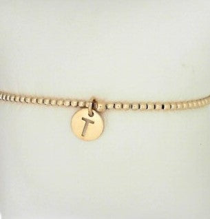 Classic Gold 2mm Respect Small Gold Disc Bracelet- T