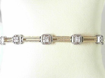 Ladies 14 Karat Yellow Gold Diamond Bracelet With 0.58Tw Round G/H SI2 Diamonds