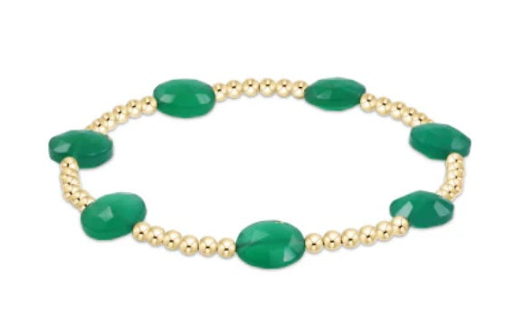 Admire Gold 3mm Bead Bracelet - Green Onyx