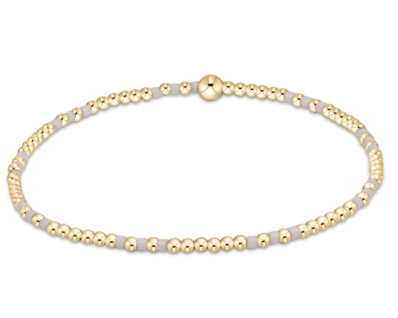 Hope Joy Pattern 2mm Bead Bracelet - White