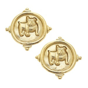 Bulldog Intaglio Stud Earrings