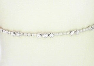 Ladies 14 Karat White Gold Diamond Flexible Bangle  With = 0.31Tw Round G/H SI2 Diamonds 6.75