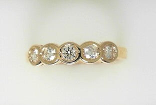 Ladies 14 Karat Yellow Gold Diamond Band With 0.35Tw Round G/H SI2 Diamonds Size 7.00