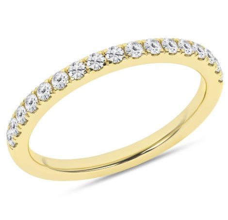 Ladies 14 Karat Yellow Gold Diamond Band With 0.33tw Round E/F VS2 Diamonds Lab Grown IGI # 39J484412505