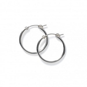Sterling Silver Round Hoop Earrings with Square Tubing 22mm