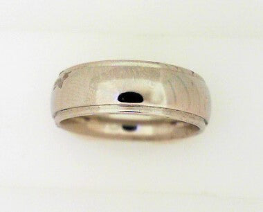 7MM Cobalt Polished Band With Step Down Grooved Edge Size 9