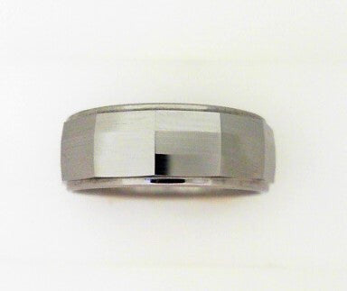 9MM Domed Polished Tungsten Band With Beveled Edges Size 10