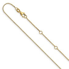Leslie's 10 Karat Yellow Gold Round Cable 1In + 1In Adjustable Chain