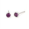 Sterling Silver Amethyst Stud Earrings