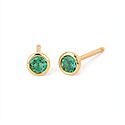 Sterling Silver Lab Created Emerald Stud Earrings