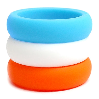 Ladies Orange Silicone Combo Pack - Blue, White, & Orange - Size 5