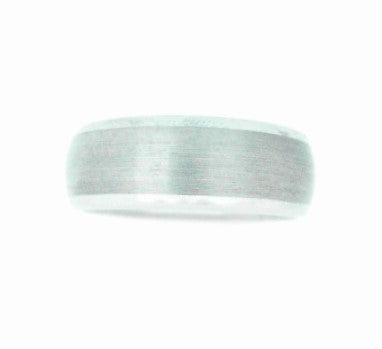 6MM Domed Polished Tungsten Band With Brushed Center Size 10