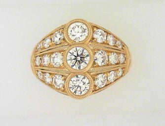 Ladies 14 Karat Two-Tone Diamond Band  0.37tw Round H/I SI2 Diamonds Size 6.5