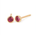 Sterling Silver Lab Created Ruby Stud Earrings