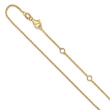 Leslie's 10 Karat Yellow Gold 1in + 1in Adjustable Chain