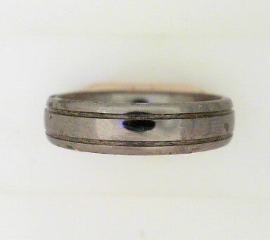 6MM Domed Polished Tungsten band With 2 Grooves Size 12.5